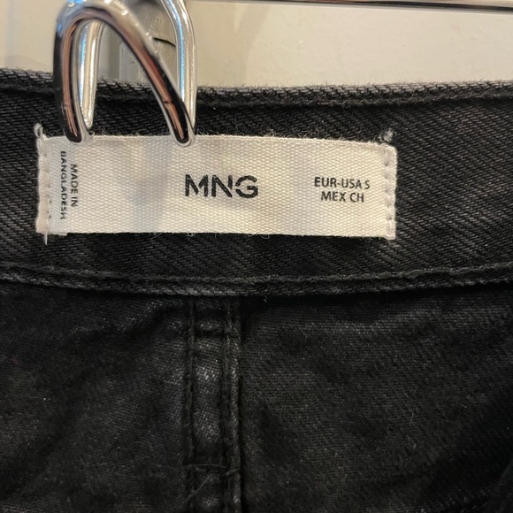 Mango MNG Midi Black Denim Skirt (Front Slit) - SM - Picture 2 of 6